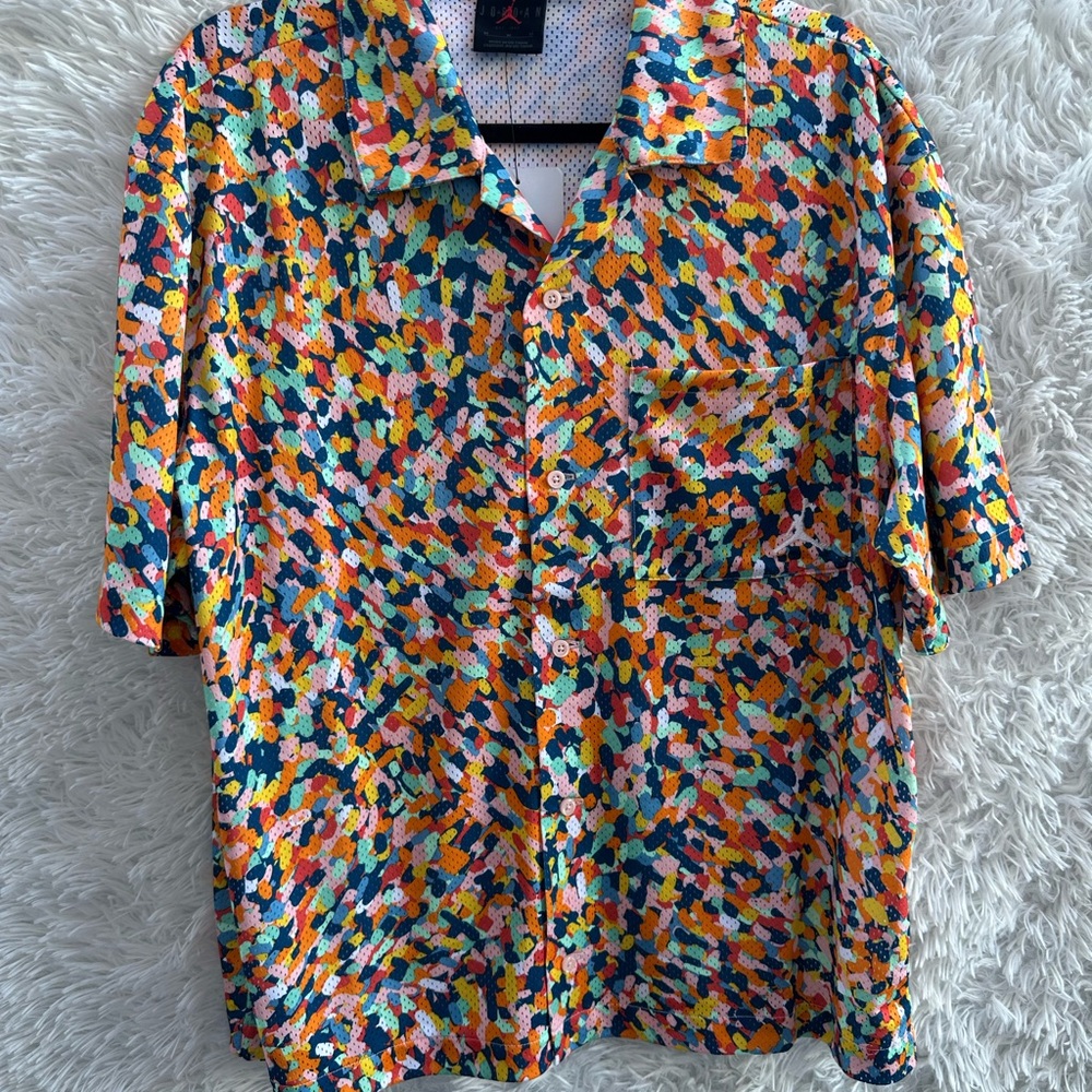 New Jordan Colorful Abstract Men's bottoms short sleeve Shirt